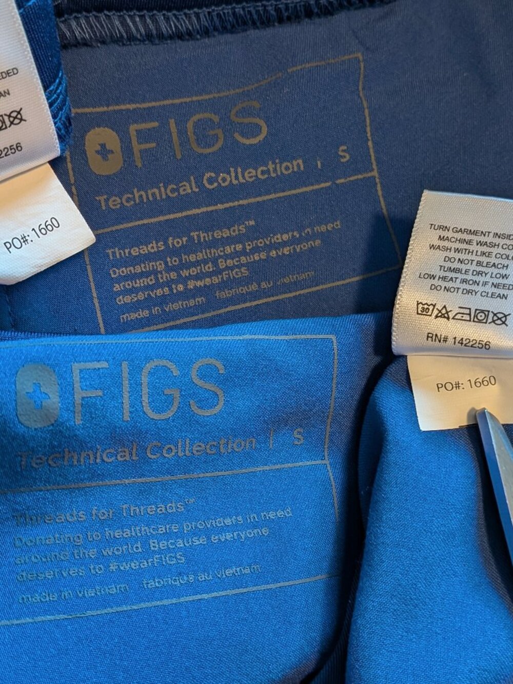 Figs Denim Blue Set Zamora Joggers & Casma Scrub Top Small - Picture 5 of 10